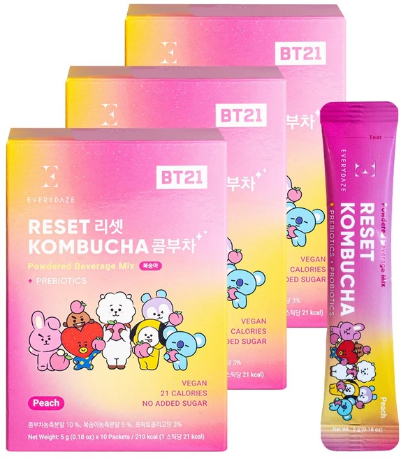 에브리데이즈 리셋 콤부차 복숭아, 5g, 30개 - 쿠팡