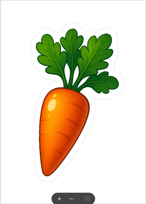 감성야채스티커시리즈1(모양따라 칼선 낱장 용지 크기 5X7cm )주문제작외, 10장, 당근