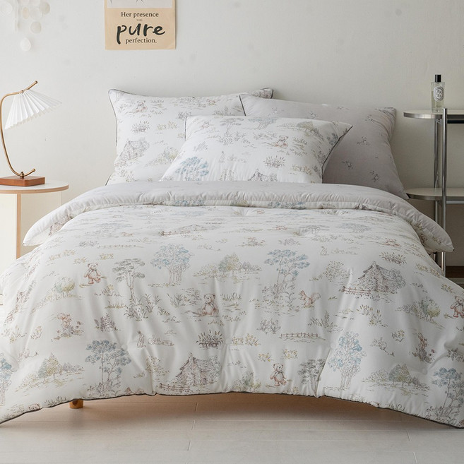 나나베딩 사계절 차렵이불 콜라겐 모달 슈퍼싱글 퀸 킹 숲속친구