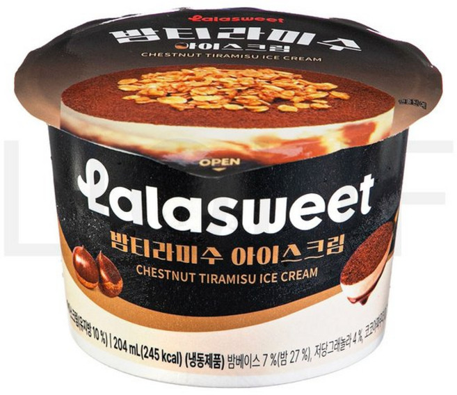 라라스윗 밤티라미수 아이스크림 냉동 1개입 1개, 204ml