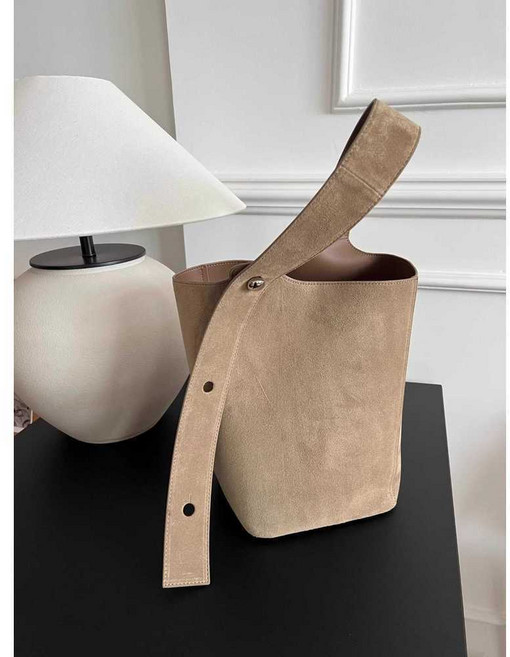 스웨드 가방 여성 가방 핸드백 토드백 세무 직장인, 1개, 갈색