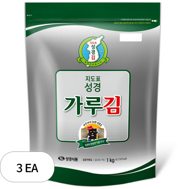 지도표성경 재래식 가루김, 1kg, 3개