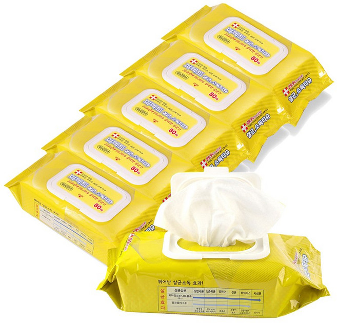 퍼펙트 살균 소독티슈 80매x5팩, 5개, 80매입