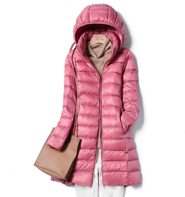크로스오버 라이트 후드 패딩 여중장 겨울 탈부착 슬림 후드 라지 화이트 오리털 점퍼 보온 안감 심플