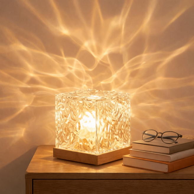 Keebright 오로라 물멍 무선 무드등 수면등 LED 집들이선물, 12.2*12.2*12.2cm, 16색