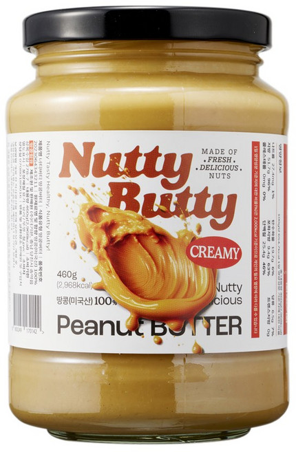 너티버티 땅콩 100% 땅콩버터 피넛버터 무첨가 무가당 땅콩잼, 1개, 460g