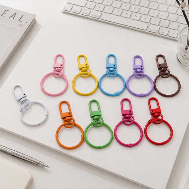 컬러 카라비너 키링 고리 열쇠고리 링 세트 DIY 부자재, 20개, 혼합