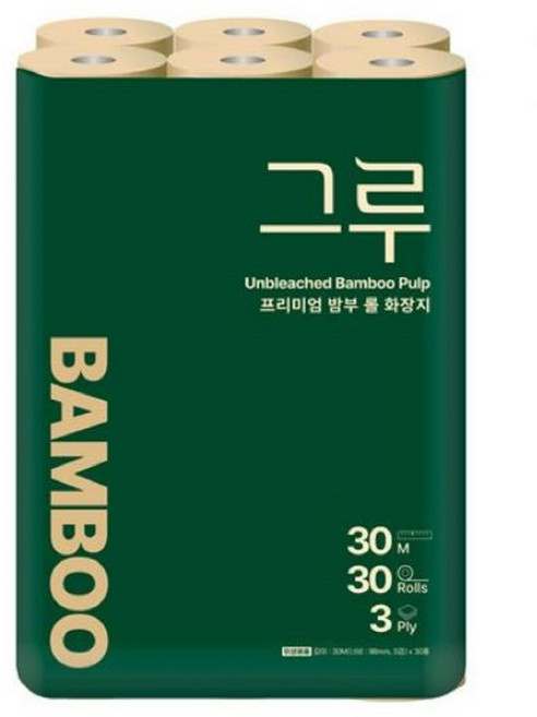 그루 THE 오리지널 3겹 천연펄프 롤화장지, 30m, 30롤, 1개