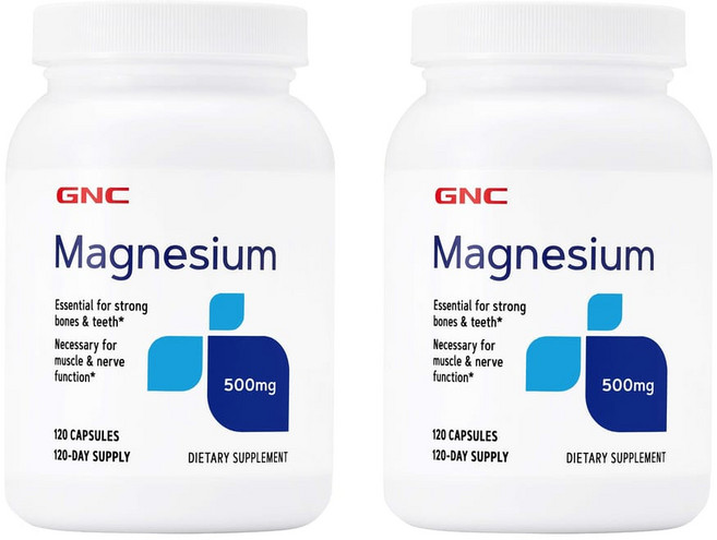 GNC 마그네슘 500mg 캡슐, 120정, 2개