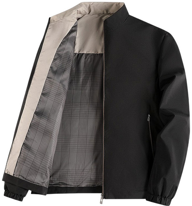 코디코치 라이닝 심플 라운드넥 집업 재킷 레귤러핏 데일리 봄 가을 자켓