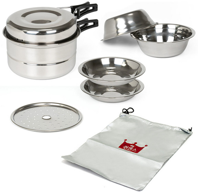 퀸센스 코펠 센싱 스텐코펠 8P식기냄비후라이팬스텐캠핑낚시코펠세트식기세트, 1개, 단품