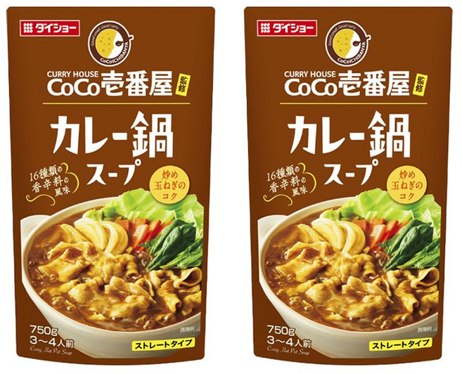 코코이찌방야 카레 나베 스프 스트레이트 타입, 750g, 2개