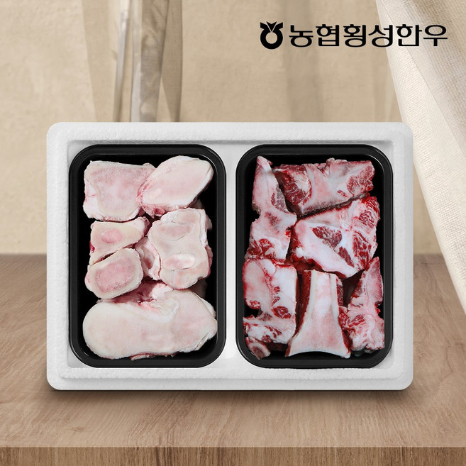 [농협횡성한우] 사골 1팩 + 소뼈 1kg 총1.7kg, 1세트