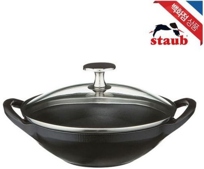 베이비웍 무쇠주물 양수냄비 모던 하우스 마리슈타이거 스타우브 냄비, 스타우브 베이비웍유리뚜껑(16cm)