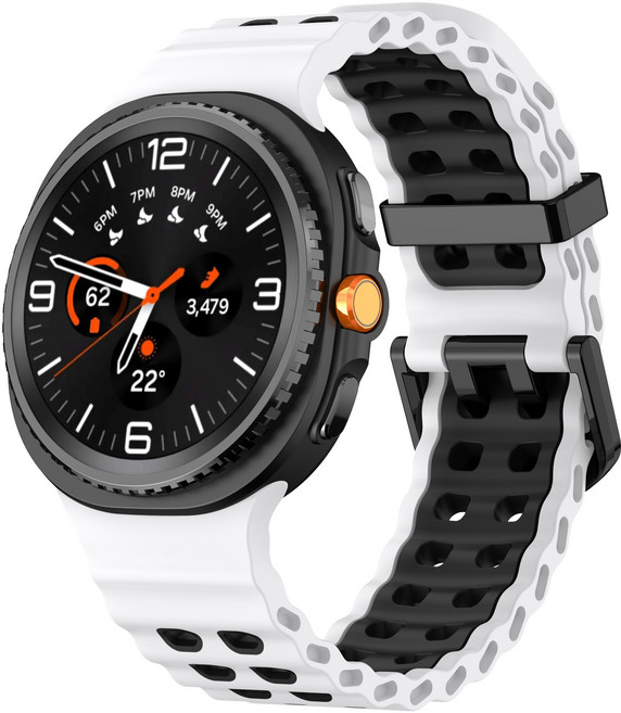 갤럭시워치 호환 울트라 8 스포츠 스트랩 마린 밴드40mm 44mm 45mm 43mm 47mm 42mm 46mm, 화이트/블랙