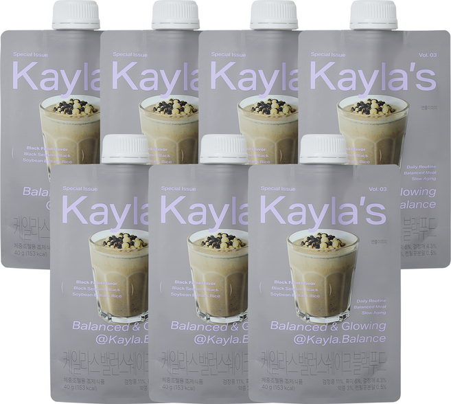 케일라스 Kaylas 밸런스쉐이크 식사대용 한끼 단백질 쉐이크 보충제 블랙푸드, 7개, 40g