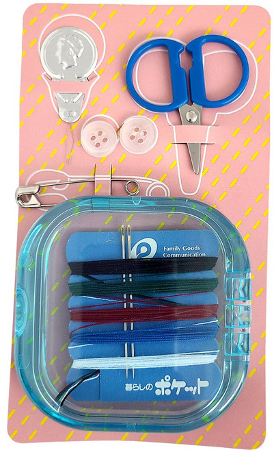 여행용 실바늘 세트 POCKET 휴대용 바느질 미니 반짇고리, 1개, 블루