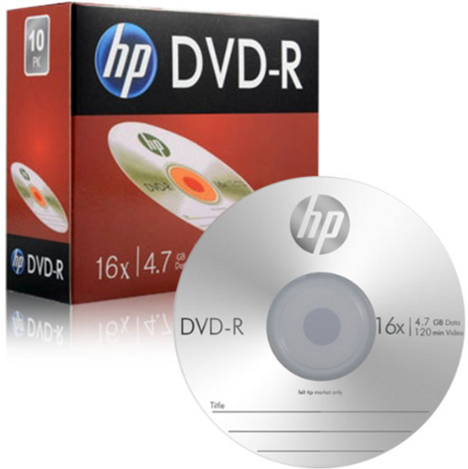 HP DVD-R 공시디 슬림케이스 10장(개별케이스 포장), DVD-R SLIM CASE(10P), 1개