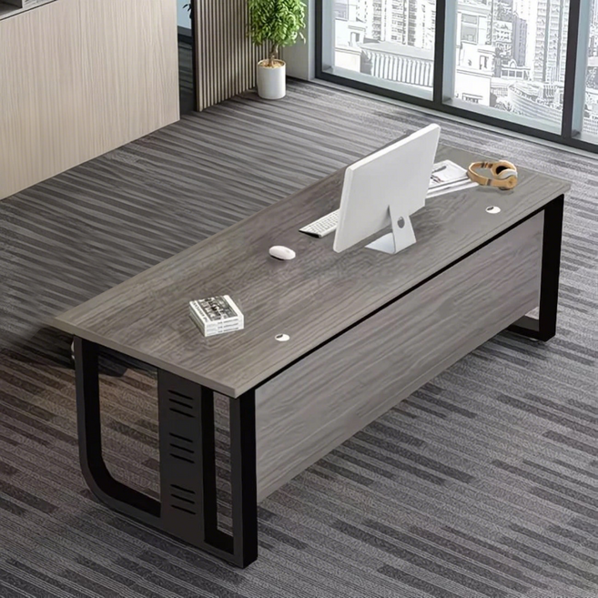 멀티수납 거실컴퓨터 대표 회장님 사무용 ㄱ자 사무실 서재 1인용 책상, 검정색(B)