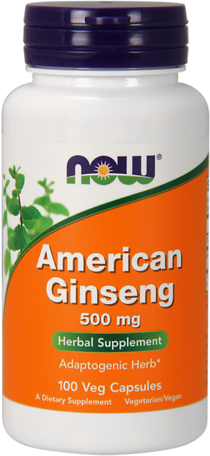NOW Foods 花旗蔘素食膠囊 500mg, 100顆, 1罐