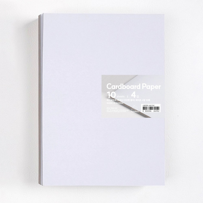 PaperPhant 하드보드지 (두껍고 단단한 종이) cardboard paper 화이트, 4절 10매