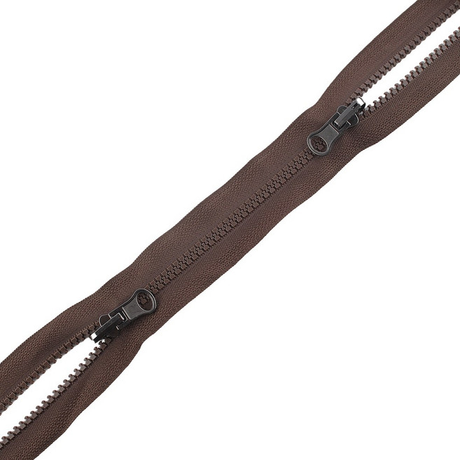 투웨이지퍼 양면 점퍼지퍼 잠바, 1개, 리버시블 지퍼 100cm-302 밤색
