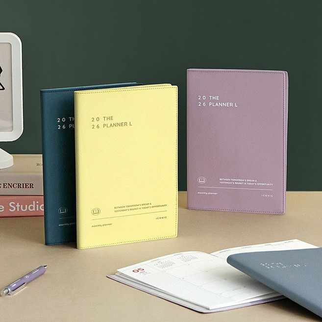[아이코닉] 2026 더 플래너 L 먼슬리 다이어리 스케줄러, 03 인디 블루, 색상:03 인디 블루