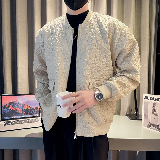 男士棒球外套 春秋新款 韓版休閒簡約百搭夾克