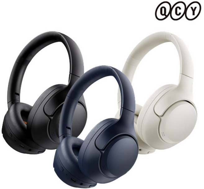 QCY 무선 노이즈 캔슬링 블루투스 헤드셋 H3, 블랙, P3965ANC