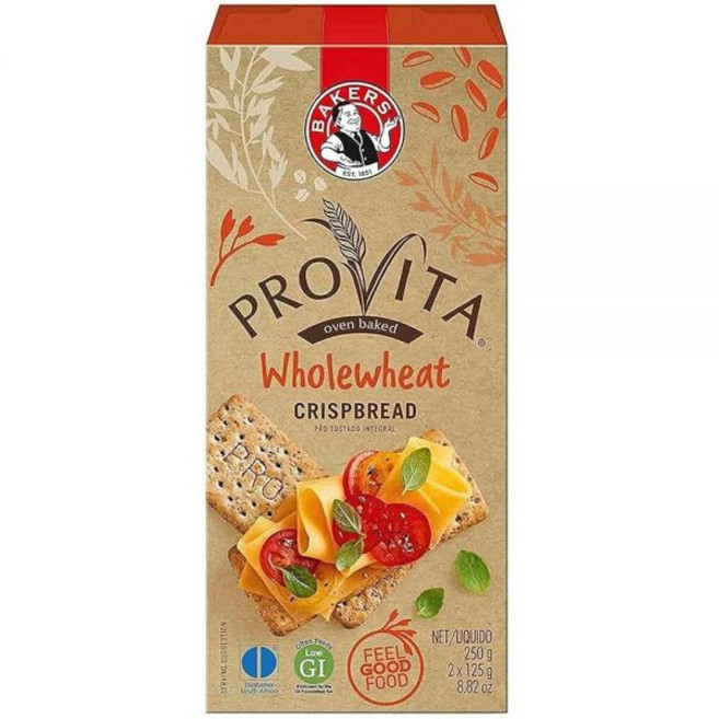 BAKERS EST 1851 Bakers Provita 오리지널 통밀 크리스프브레드 250g | 고섬유질 케토 친화적 (4팩) 226183, 1개입(1팩)