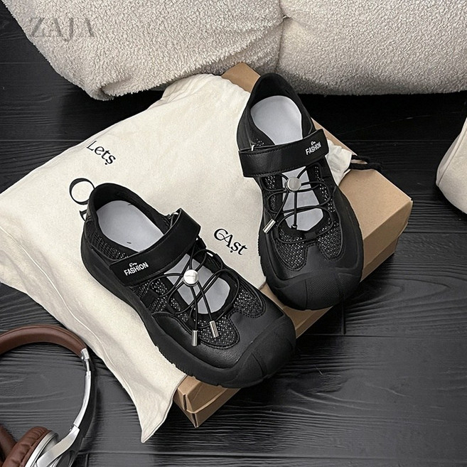 ZAJA 여성 여름 스포츠 샌들 트레킹 벨크로 편한 트레킹 캠핑 신발