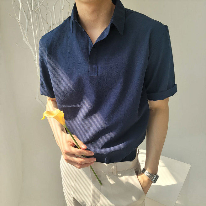 10위 - [당일출고] 남자 린넨 셔츠 아이스 여름 반팔 남방 오버핏