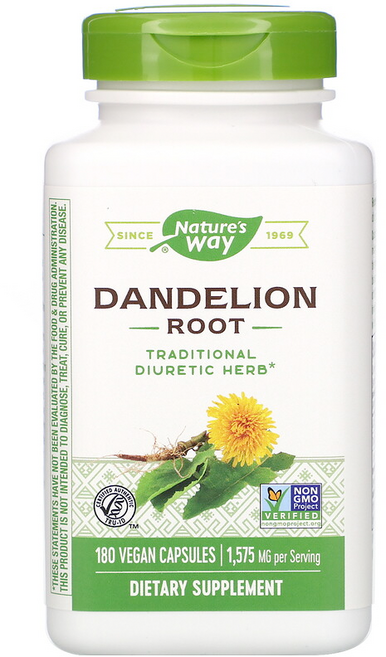 네이쳐스웨이 민들레 뿌리 Dandelion Root 525 mg 180 비건 캡슐, 1개