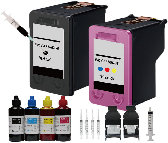 삼성잉크 C180 XL J1660 J1770FW 1663 1665 프리미엄 4배 대용량, M180+C180용 무한충전리필킷세트, 1개