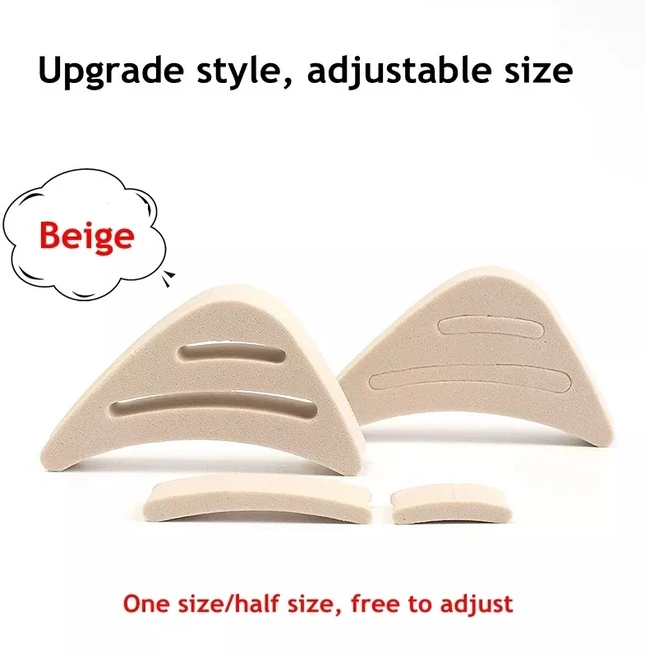 발가락 플러그 소프트 하프 안창 신발 용 가능한 스폰지 필러 인서트 조절 너무 큰 받침대 패드 남여, 06 Beige
