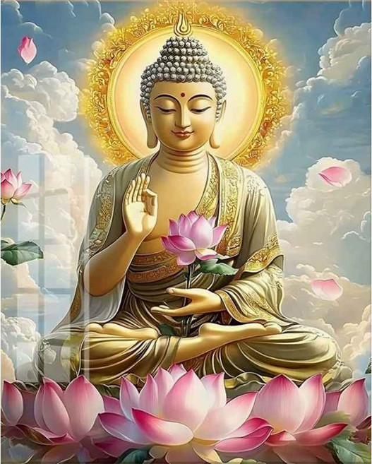 듀얼라이프 석가모니 - 온화함 - 캔버스형 40x50 듀얼라이프 보석십자수 DIY 취미 다이아몬드 페인팅, 1개, 단품