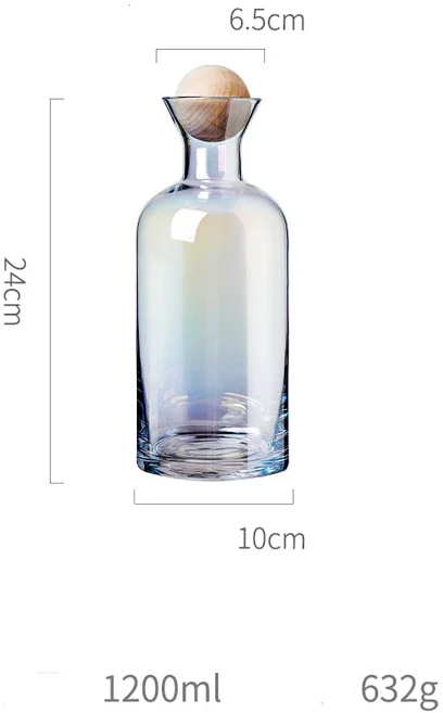 유리 물 주전자 차 내 냄비 창의력 비정형 냉수 1200ml 나무 공 가정용, 04 1200ml3