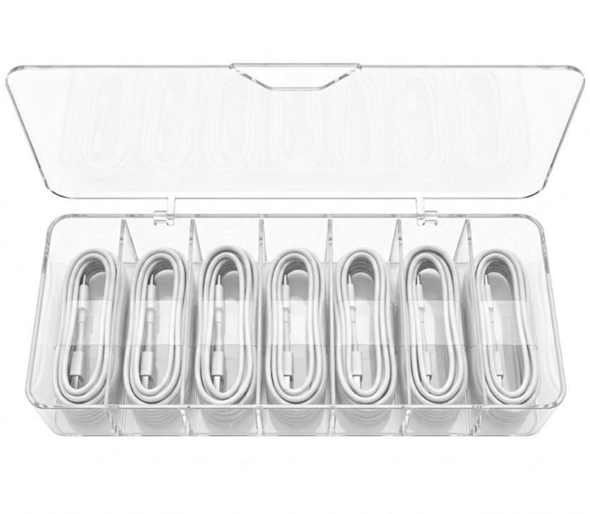 블루온정 미니멀 정리한방 케이블 보관함, 투명, 1개