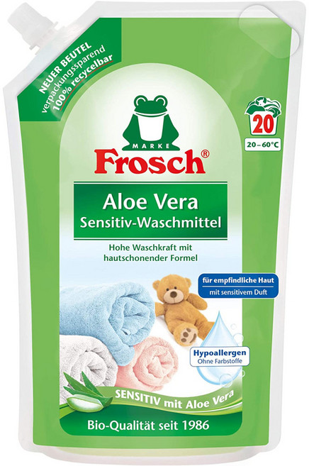 Frosch 프로쉬 알로에 베라 세제 5팩 (5 x 1.8L) 집들이 선물 모든 옷 피부 저자극 강력한 세정 효과