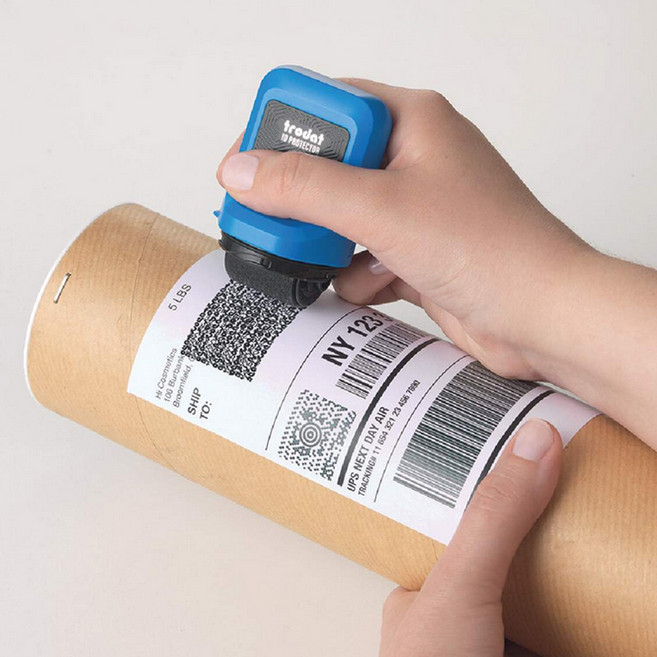 Trodat 정보보안스탬프 개인정보 유출방지 롤러 송장 주소 영수증 폐기, 1개, 리필잉크 포함 세트