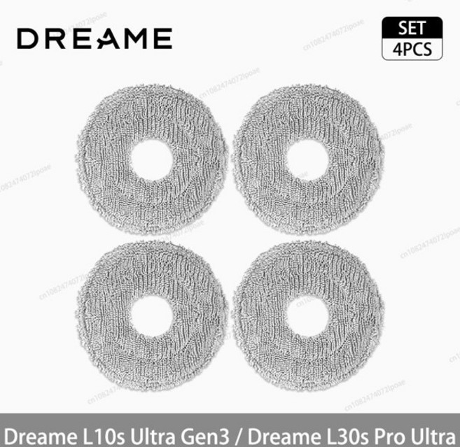 드리미 L10s 울트라 Gen3 / L30s 프로 울트라 로봇 청소기 액세서리 메인 사이드 브러시 물걸레 천 헤파 필터 먼지 봉투 예비 부품, [07] 4 Mop Cloths