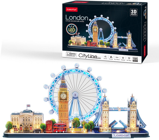 세계유명도시 3D입체 모형 미니어처 큐빅펀 시티라인 LED시리즈 영국 런던 만들기, 단품