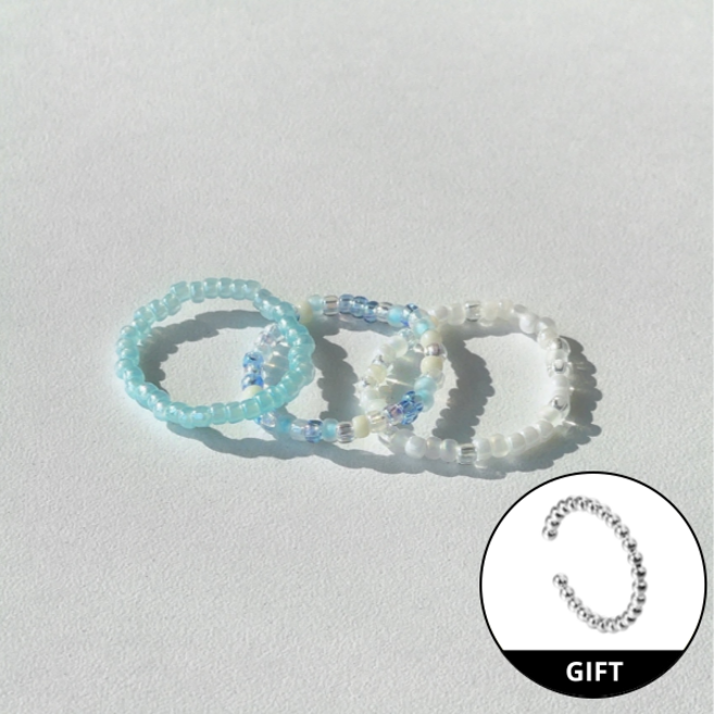 모나즈 [1+1+1] 비즈반지 3set