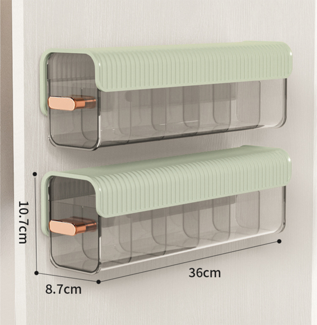 자칠 벽걸이 칸막이 속옷 수납함 쓰리인원 인출식 수납함 8536 0626, 2개, 그린