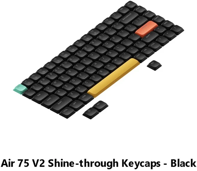 호환 키보드스위치 NuPhy 샤인 스루 PC 키캡 Air75 V2 nSA, 01 Shine-through Black