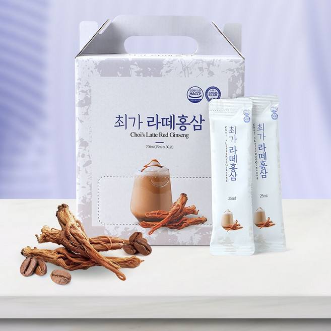 최가 홍삼 라떼 커피 액상 개별 스틱 포장 농축액 에스프레소, 25ml
