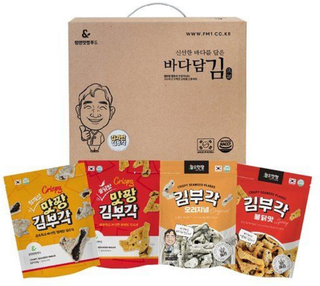 (팜앤맛짱)팜맛짱 고소하고 바삭바삭한 김부각 8종선물세트/HACCP인증시설, 1