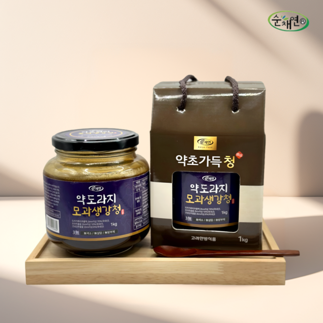 고려한방식품 약도라지 모과 생강청 국내산 대용량 1kg 3년근이상 약도라지 100%, 4개