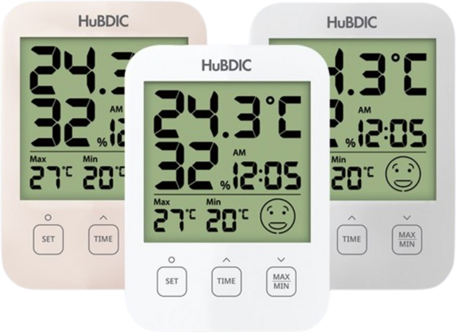 휴비딕 디지털 온습도계 HT-7 시계 아이콘 표시, 1개