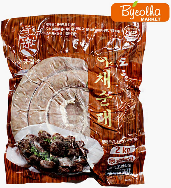 춘풍접객 전통 야채순대 2kg 국밥용순대, 1개